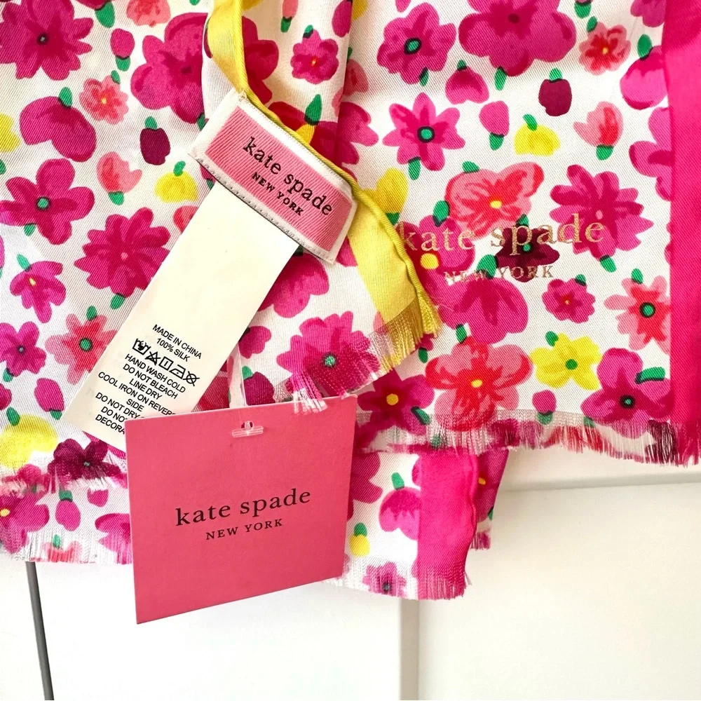 Kate Spade Marker Floral Silk Scarf